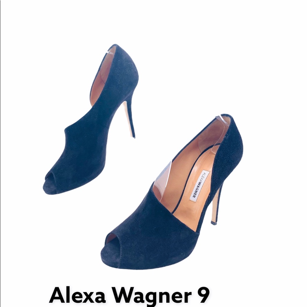 Alexa Wagner D’orsay Suede Black Stiletto Heels 9 - Picture 14 of 15